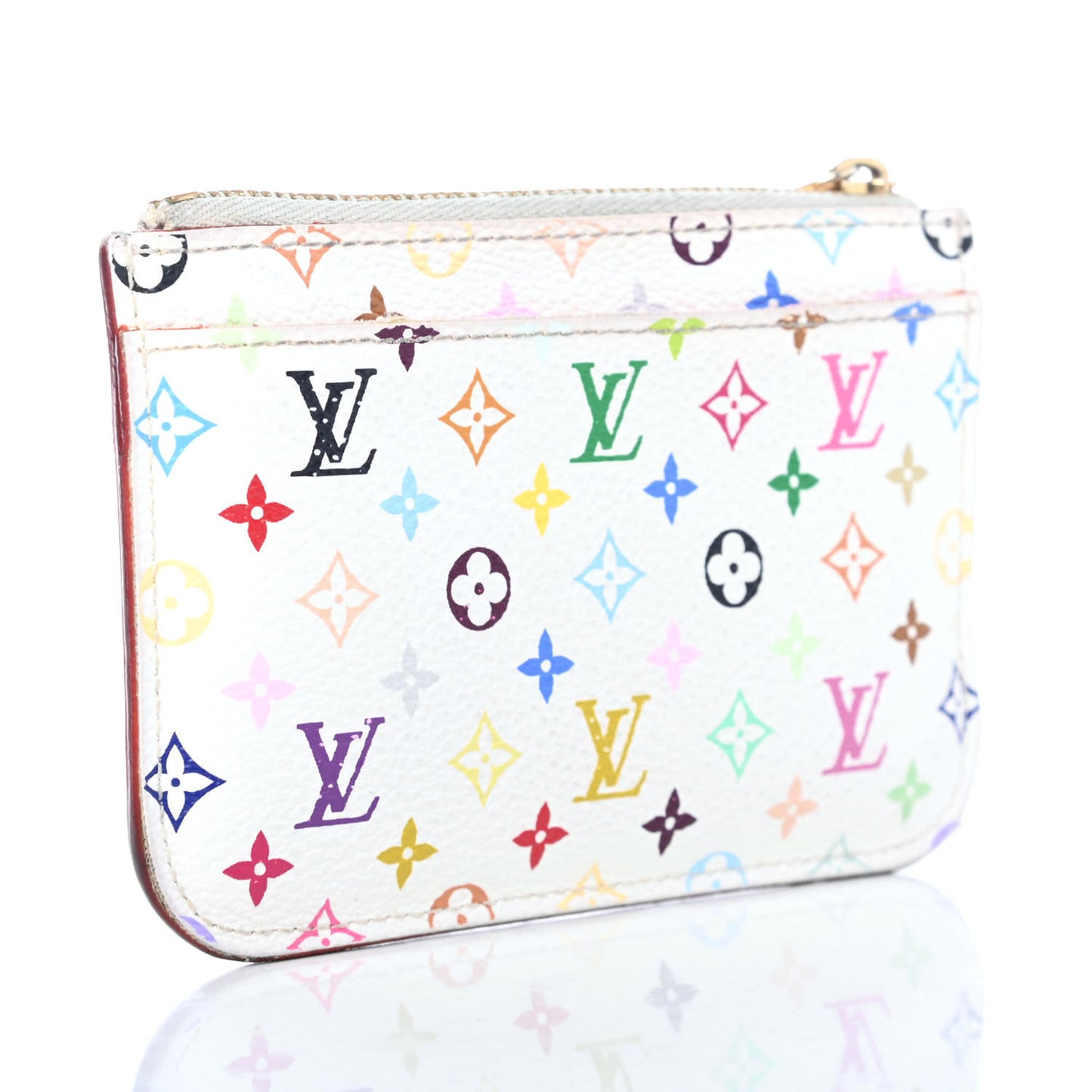 Monogram Multicolor Key Pouch White Litchi