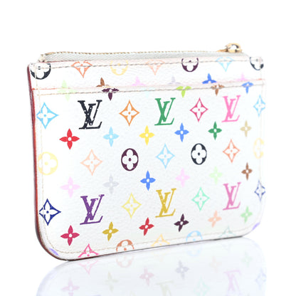 Louis Vuitton Monogram Multicolor Key Pouch White Litchi 2 of 4