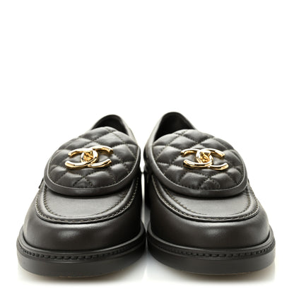 Chanel Lambskin Quilted CC Turnlock Loafers 39 Dark Brown 3 of 10