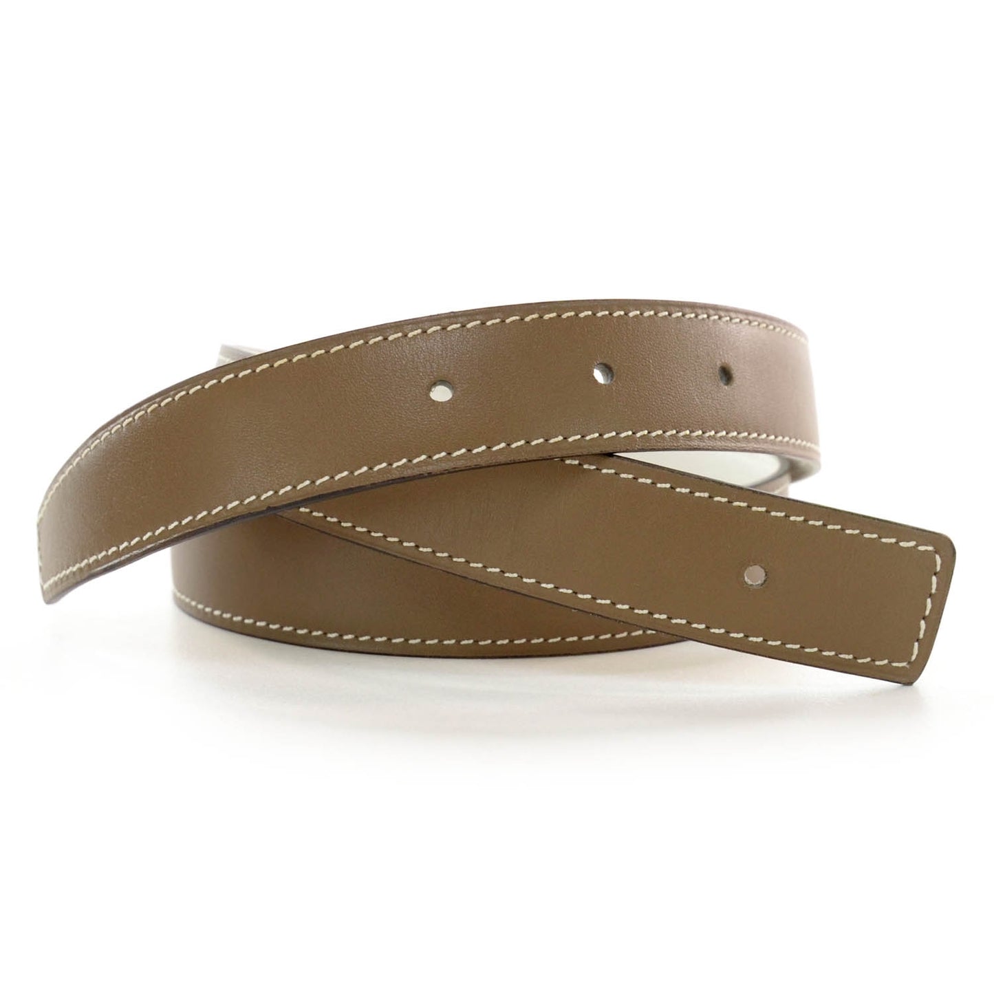 Swift Thin Reversible Belt Strap Etoupe Blanc 75