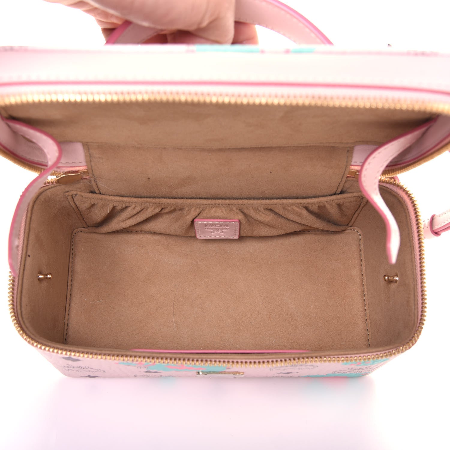 MCM Visetos Floral Leopard Vanity Case Pink 5 of 9