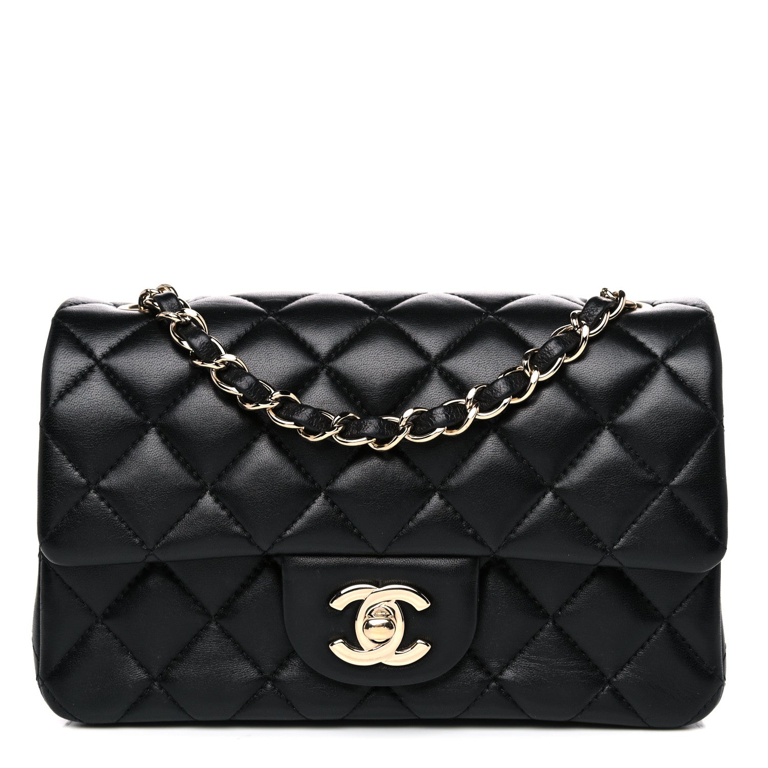 Chanel Lambskin Quilted Mini Rectangular Flap Black 1 of 13