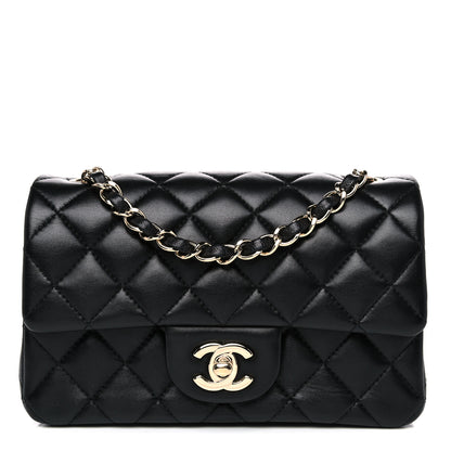 Chanel Lambskin Quilted Mini Rectangular Flap Black 1 of 13