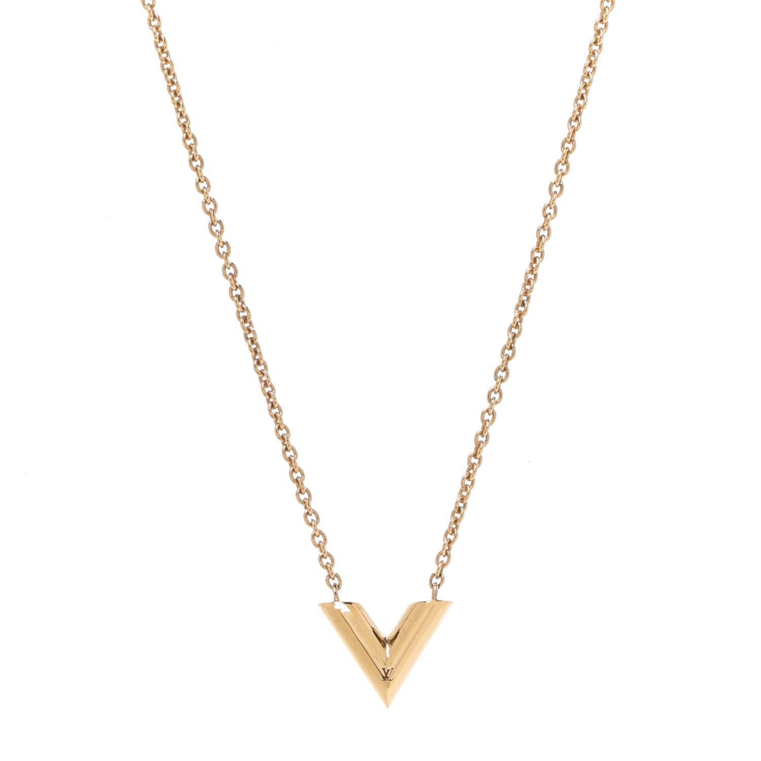 Louis Vuitton Essential V Necklace Gold 1 of 8
