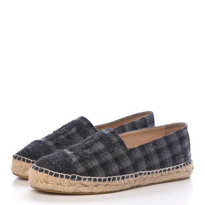 Chanel Flannel CC Espadrilles 38 Dark Grey Black 3 of 13
