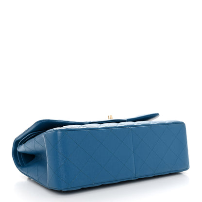 Chanel Caviar Quilted Jumbo Double Flap Blue 4 of 10