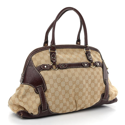 Gucci Monogram Medium Horsebit Nail Boston Brown 4 of 11