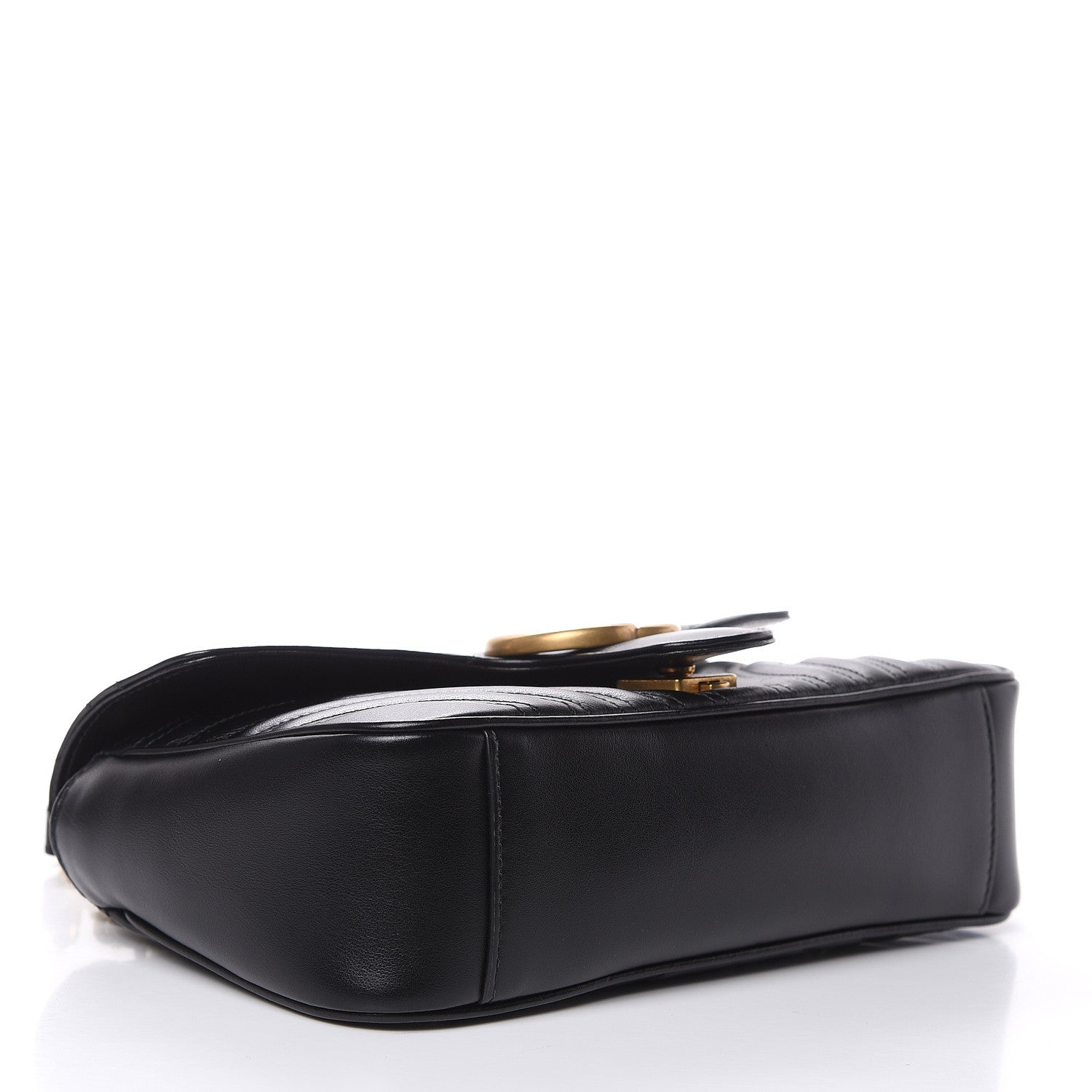 Gucci Calfskin Matelasse Small GG Marmont Shoulder Bag Black 4 of 9