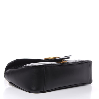 Gucci Calfskin Matelasse Small GG Marmont Shoulder Bag Black 4 of 9