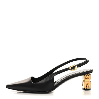 Givenchy Calfskin G Cube 50mm Slingback Pumps 37 Black 1 of 10