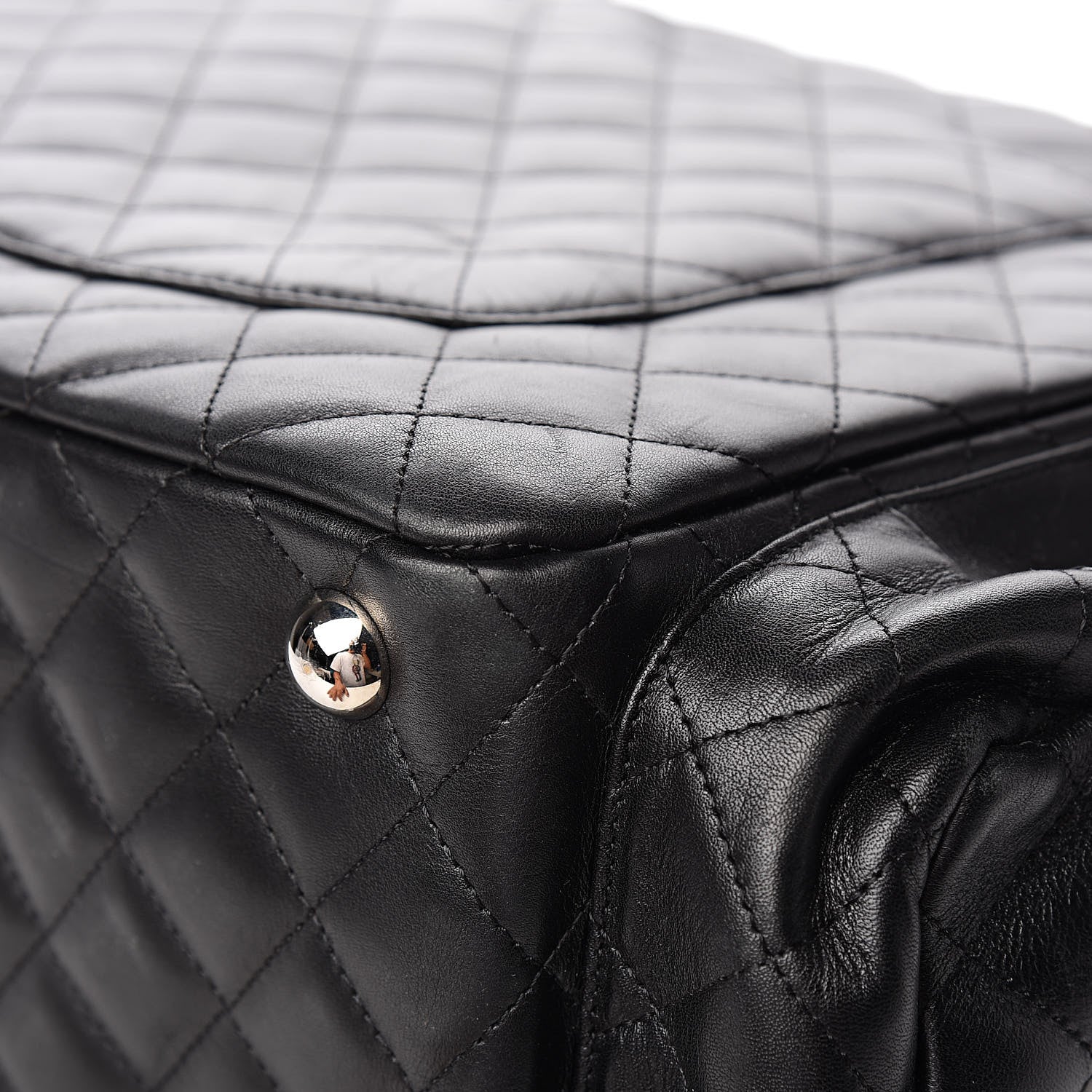 Chanel Calfskin Quilted XL Cambon Multipocket Reporter Black White 18 of 18