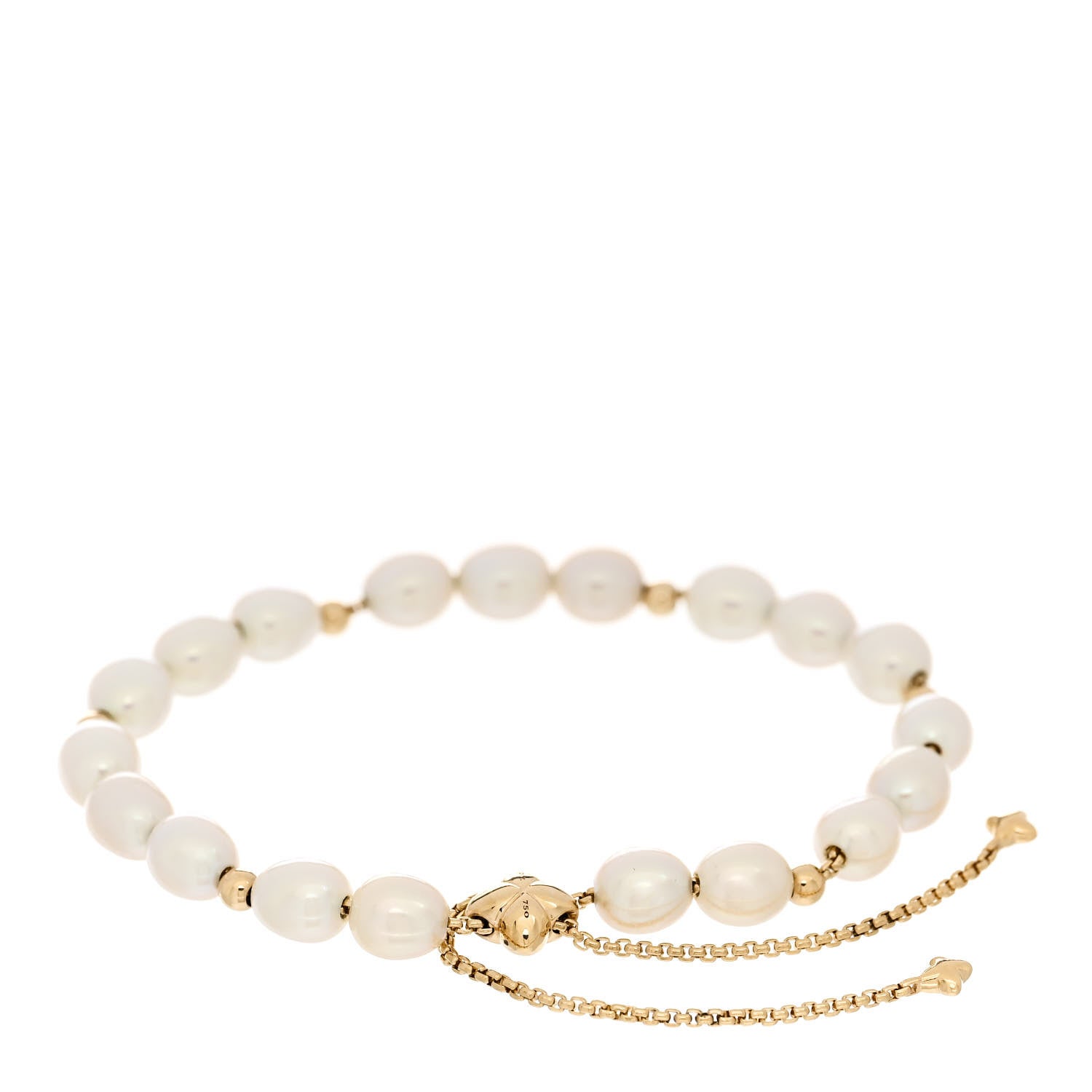 David Yurman 18K Yellow Gold Pearl Bijoux Spiritual Beads Bracelet 2 of 3