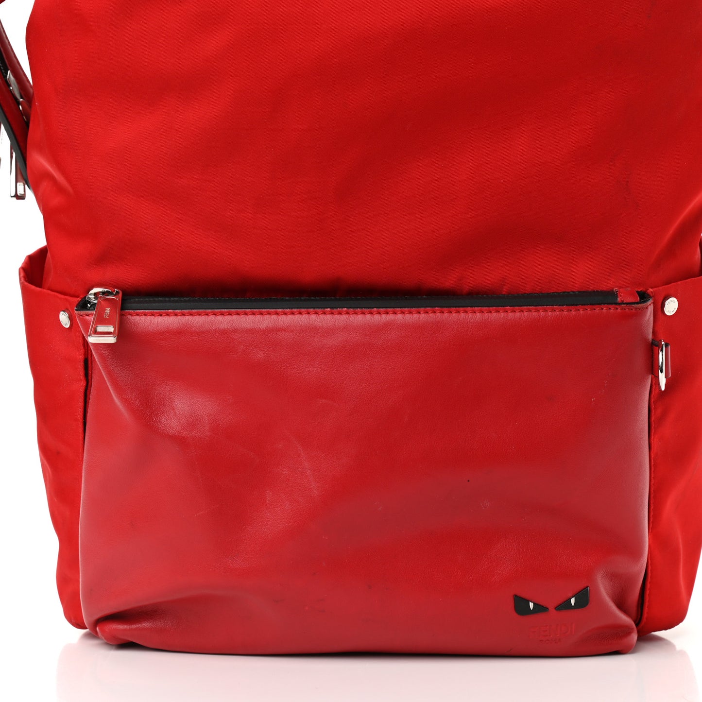 Nylon Vitello Backpack Red