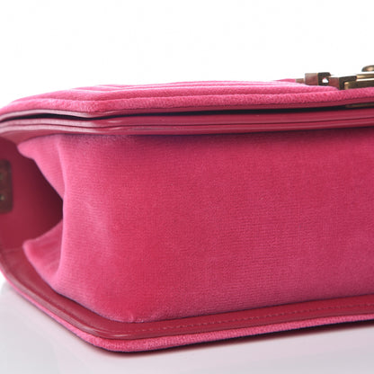 Chanel Velvet Chevron Medium Boy Flap Pink 9 of 13