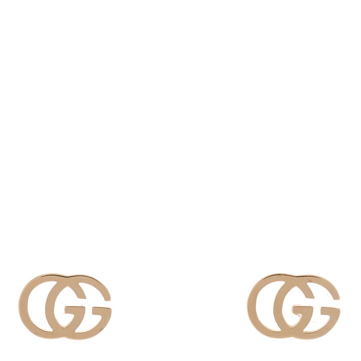 Gucci 18K Yellow Gold GG Tissue Stud Earrings 1 of 4