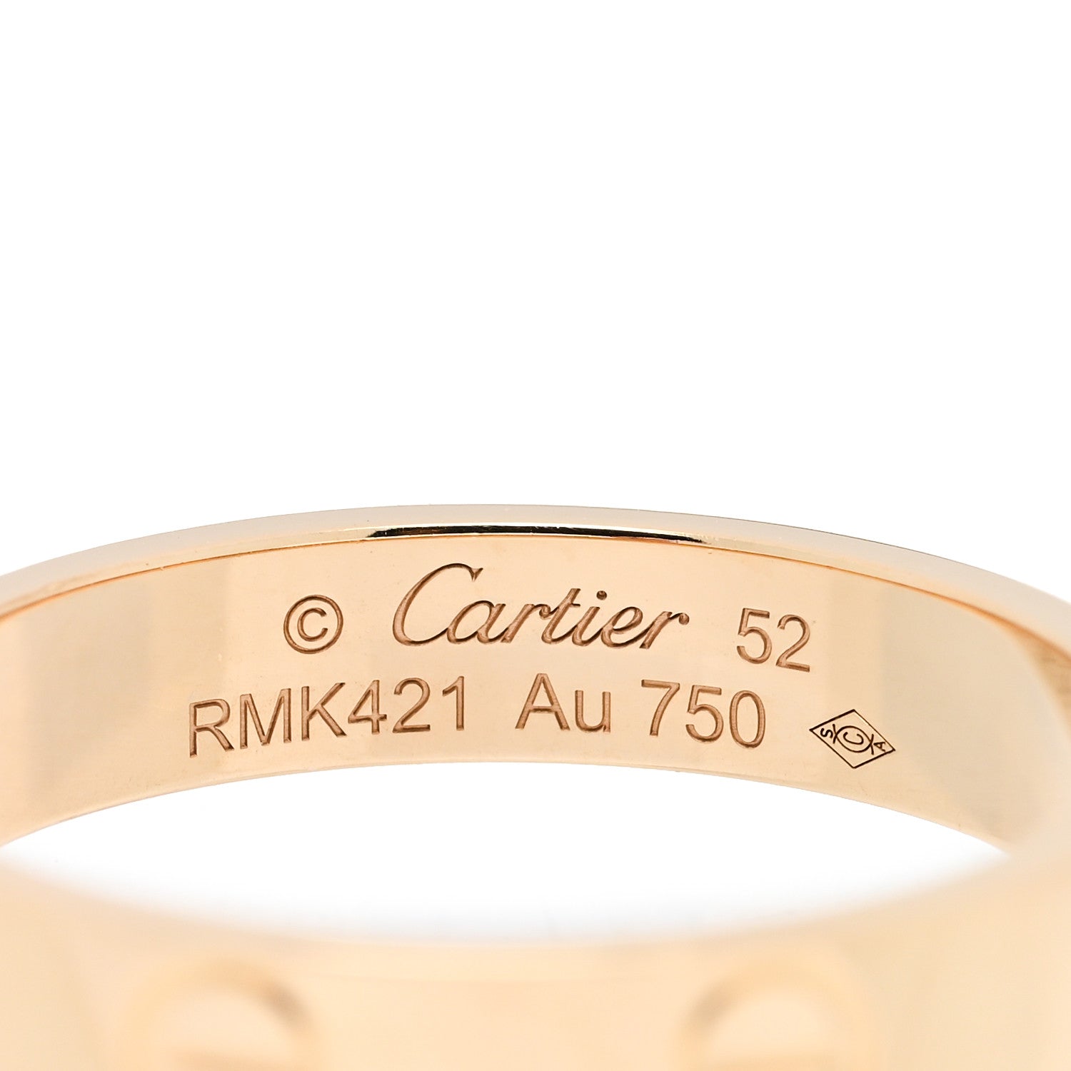 Cartier 18K Yellow Gold 3.5mm LOVE Wedding Band Ring 52 6 4 of 5