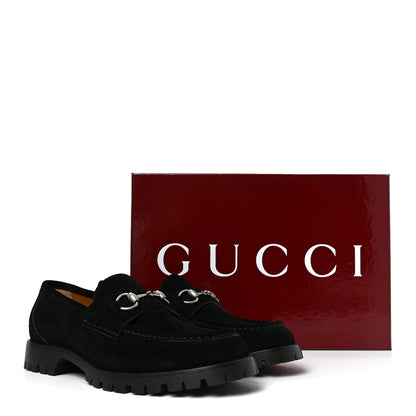 Gucci Suede Mens Horsebit Loafers 7.5 Black 8 of 8