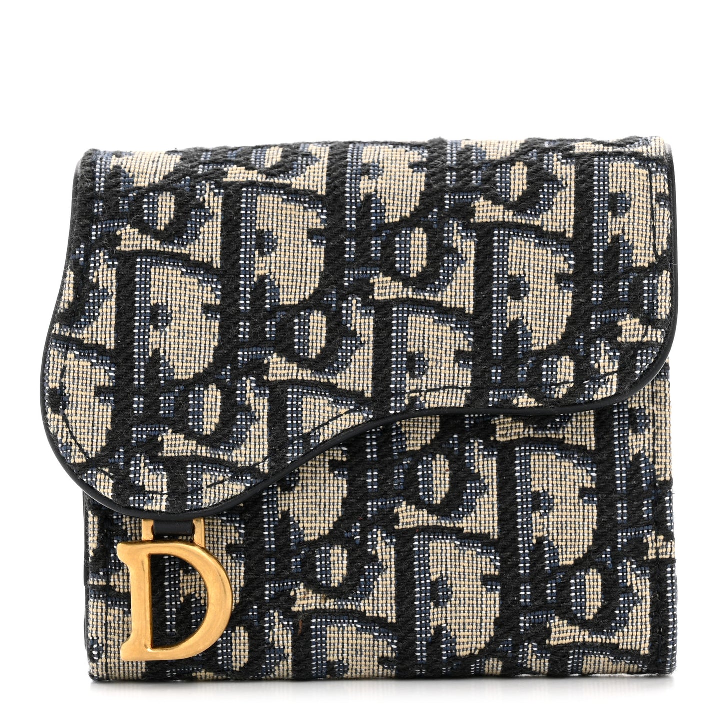 Oblique Saddle Lotus Wallet Blue