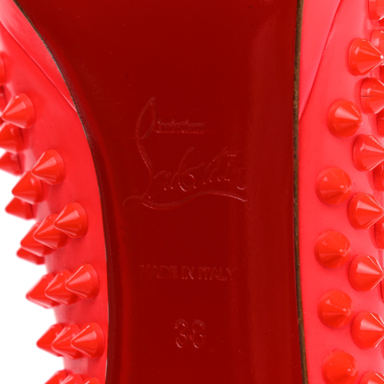 Christian Louboutin Patent Pigalle Spikes 120 Pumps 38 Fluo Rose Paris 6 of 10