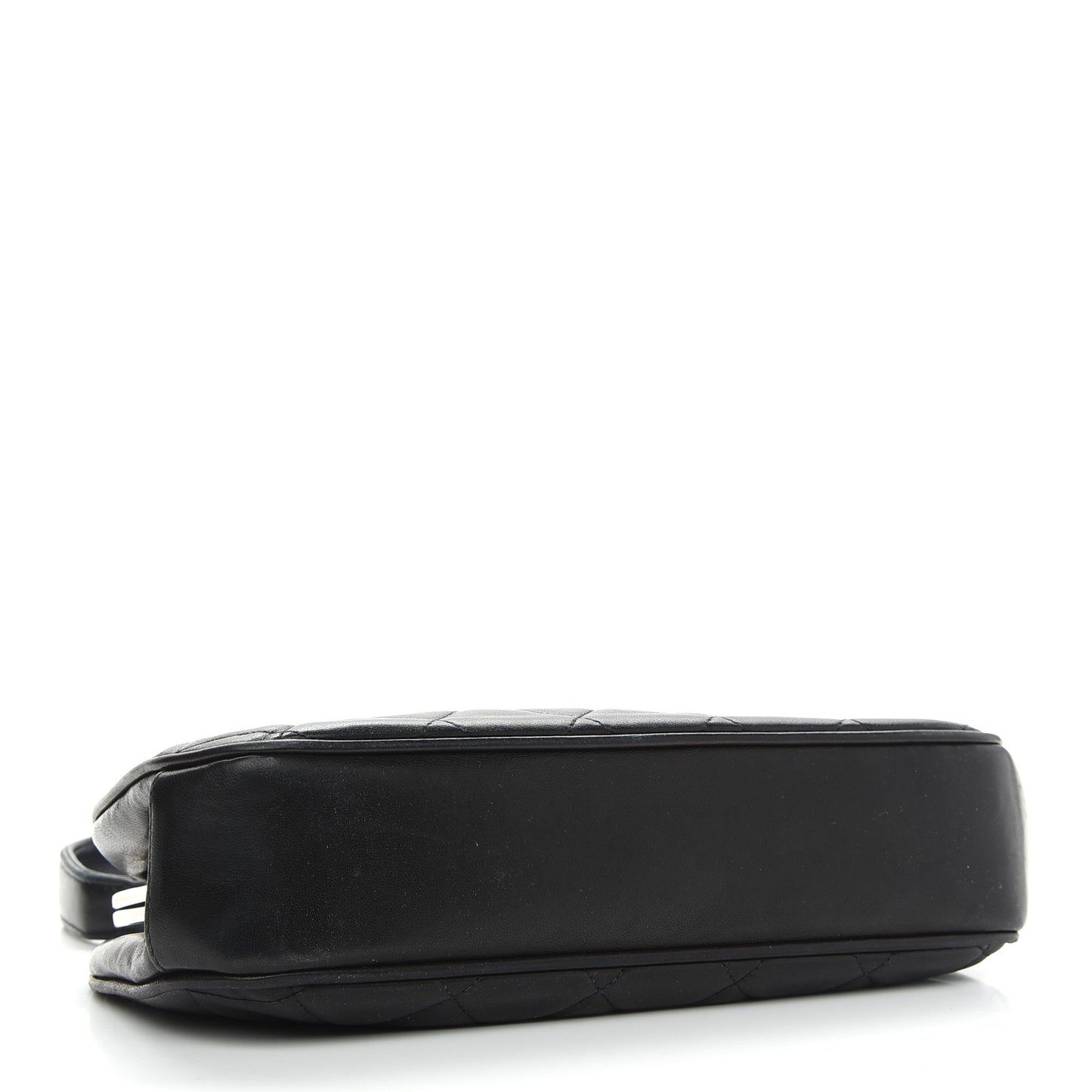 Lambskin Quilted Kisslock Frame Bag Black