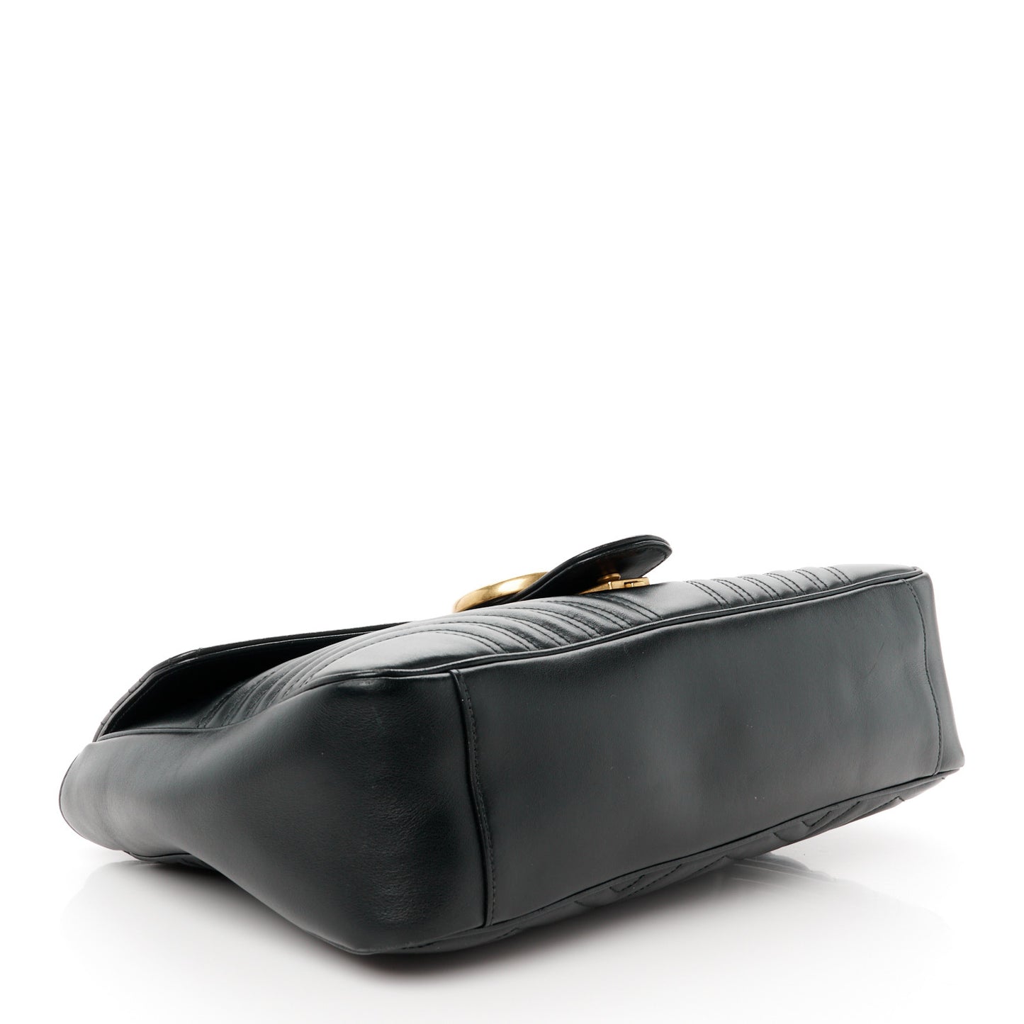 Calfskin Matelasse Large GG Marmont Shoulder Bag Black
