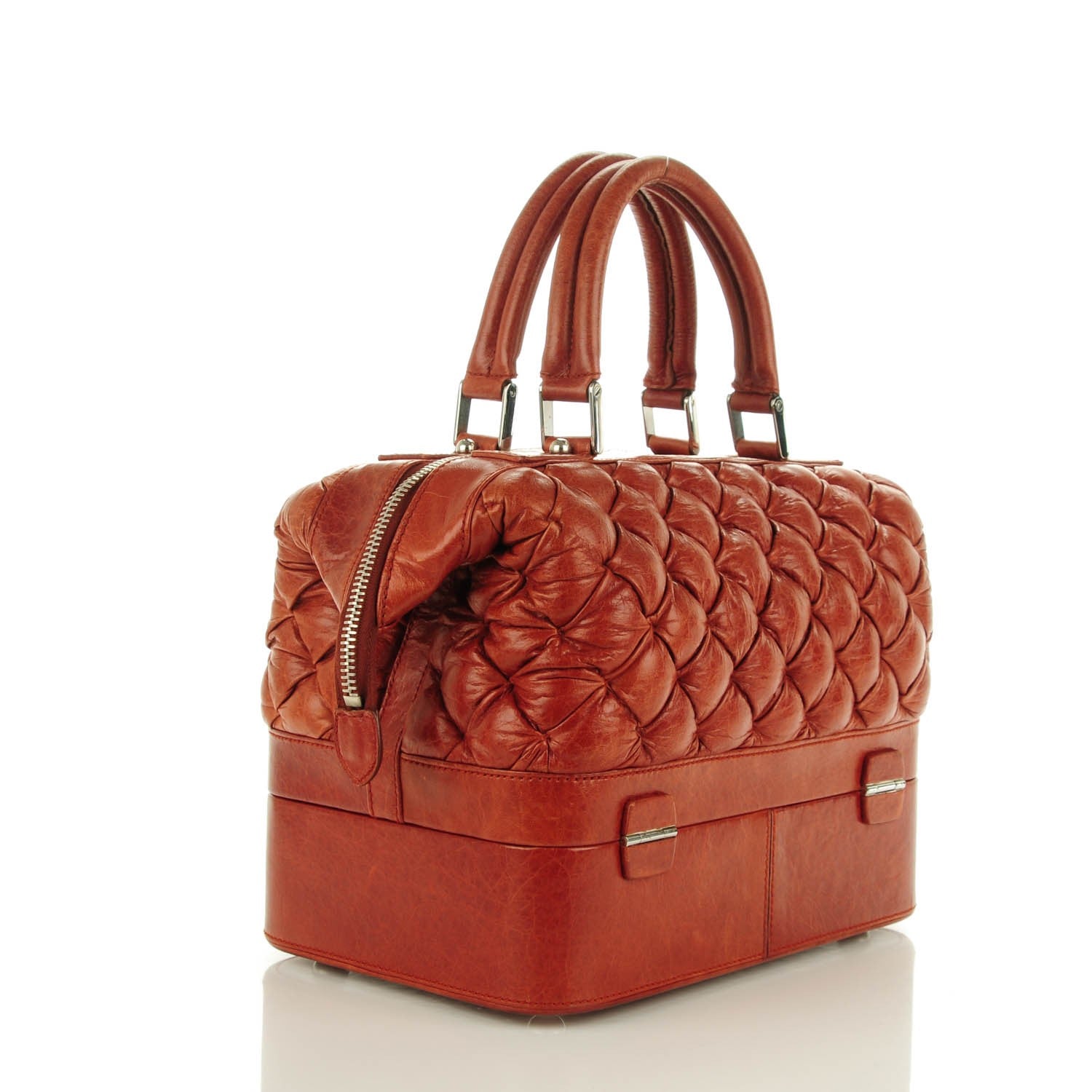 Balenciaga Chevre Quilted Matelasse Train Case Sienna 3 of 9