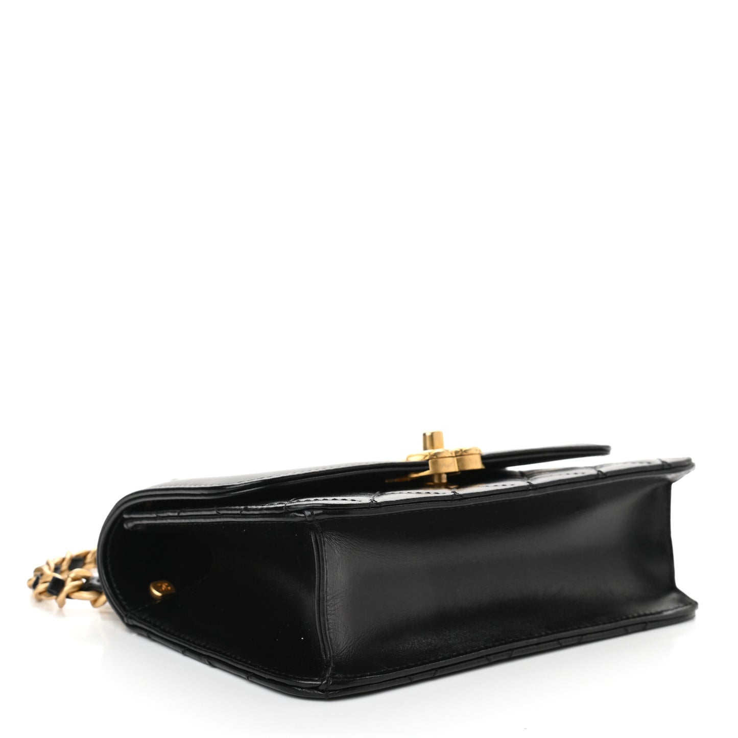 Calfskin Quilted Mini Coco Ring Flap Black