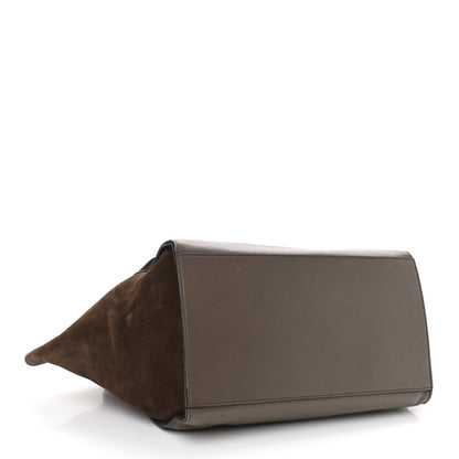 Celine Smooth Calfskin Suede Large Tri-Color Trapeze Taupe 4 of 17
