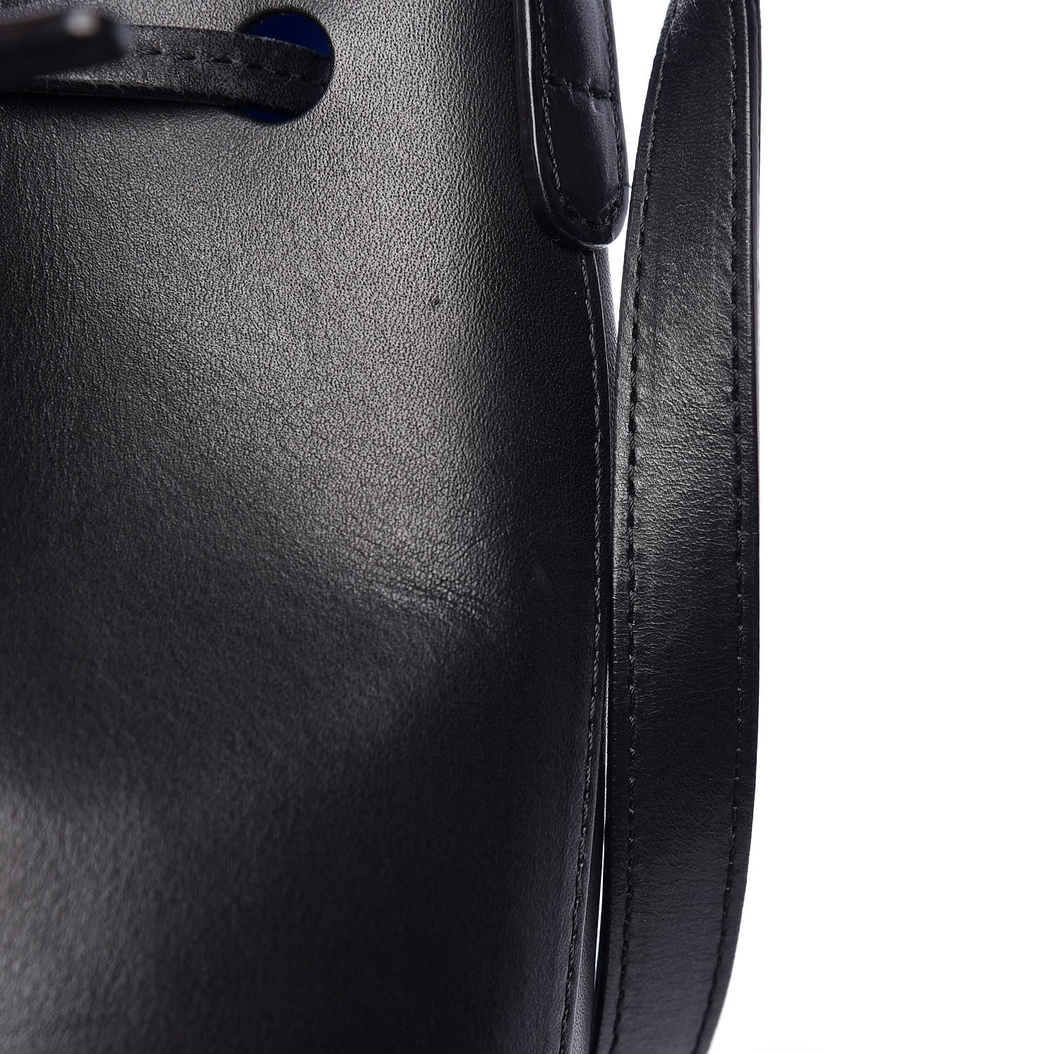Mansur Gavriel Vegetable Tanned Calfskin Mini Bucket Bag Black Royal 14 of 20