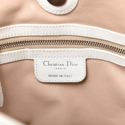 Christian Dior Lambskin Woven Dior Soft Shopping Tote White 8 of 14