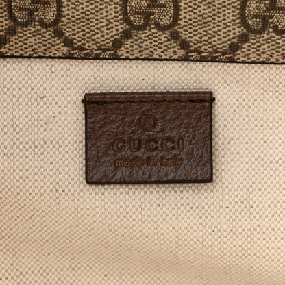 Gucci GG Supreme Monogram Web Small Neo Vintage Double Flap Messenger Bag Beige New Acero 6 of 11