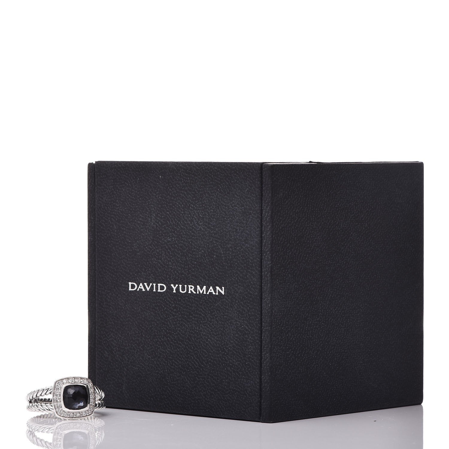 David Yurman Sterling Silver Diamond Black Orchid 7mm Petite Albion Ring 52 6 5 of 5