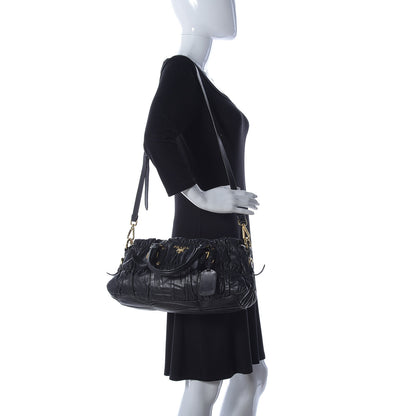 Prada Nappa Gaufre Shopping Satchel Black 2 of 10