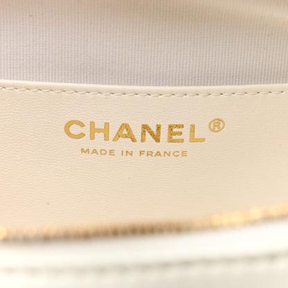 Chanel Lambskin Quilted CC In Love Heart Bag White 6 of 11
