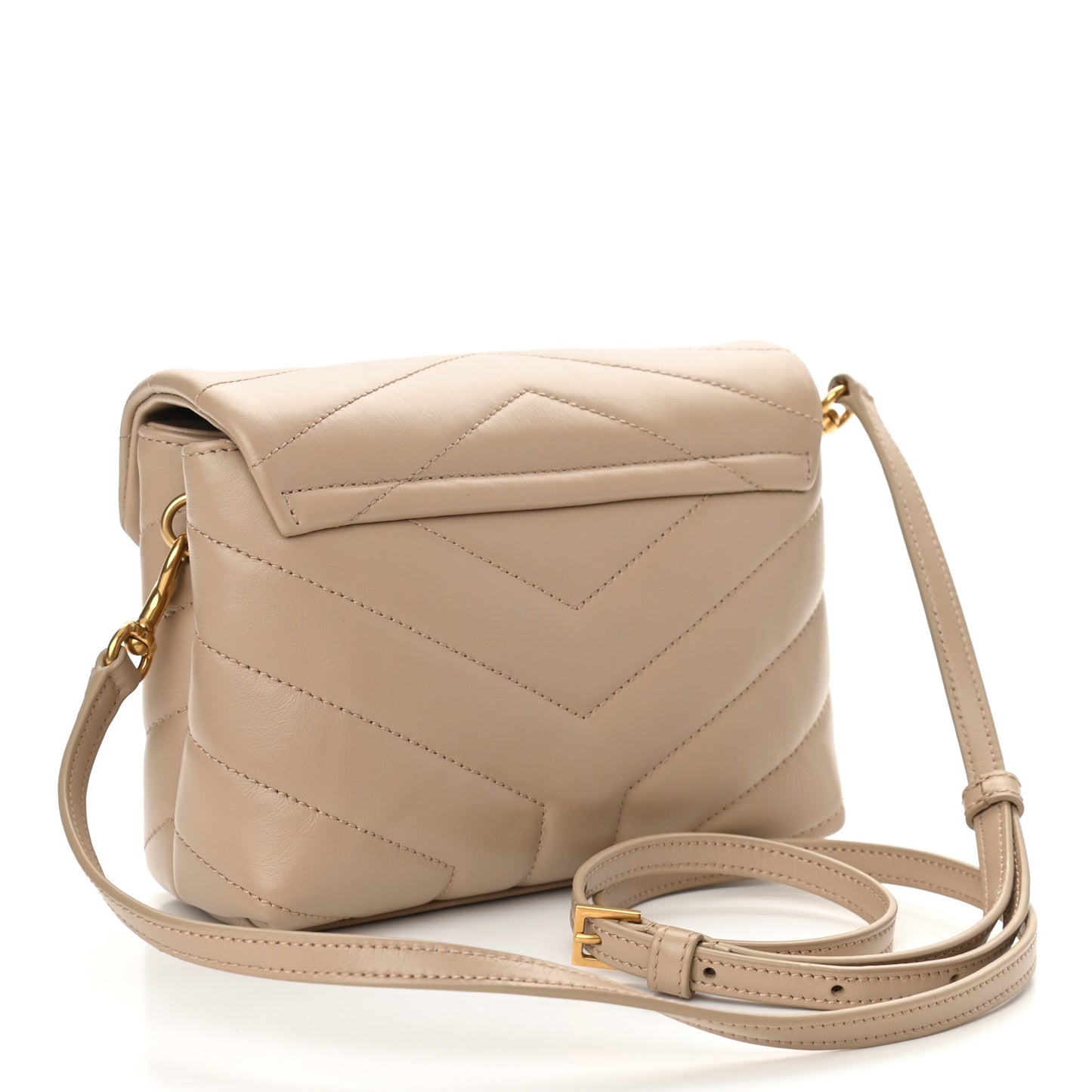Calfskin Y Quilted Monogram Toy Loulou Crossbody Bag Dark Beige