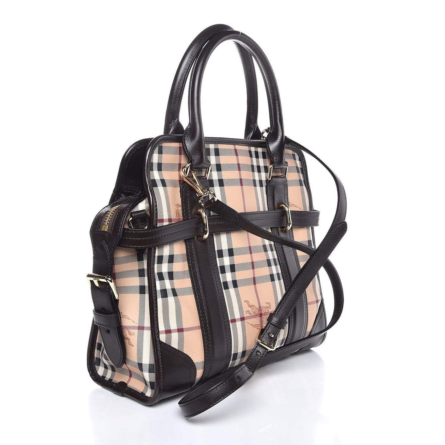 Haymarket Check Minford Portrait Tote Chocolate
