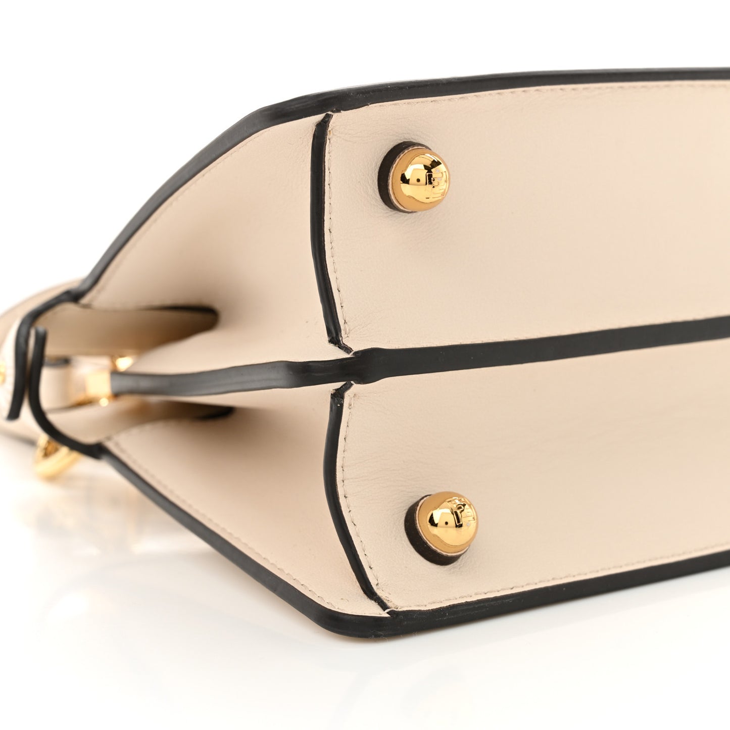 Vitello Seta Shiny Nappa Floral Embroidered Petite Peekaboo I SEE U Satchel Camelia White Ice