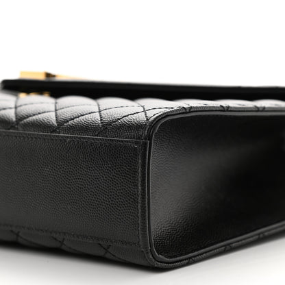 Saint Laurent Grain De Poudre Textured Mixed Matelasse Large Triquilt Monogram Satchel Black 10 of 10