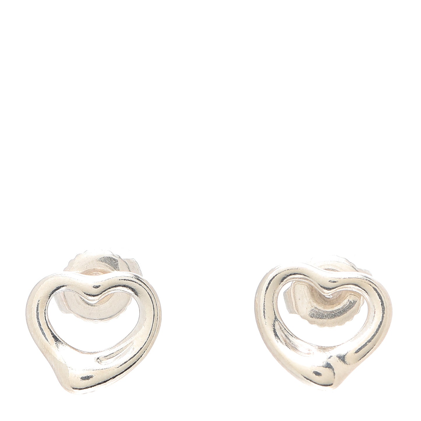 Sterling Silver 11mm Elsa Peretti Open Heart Earrings