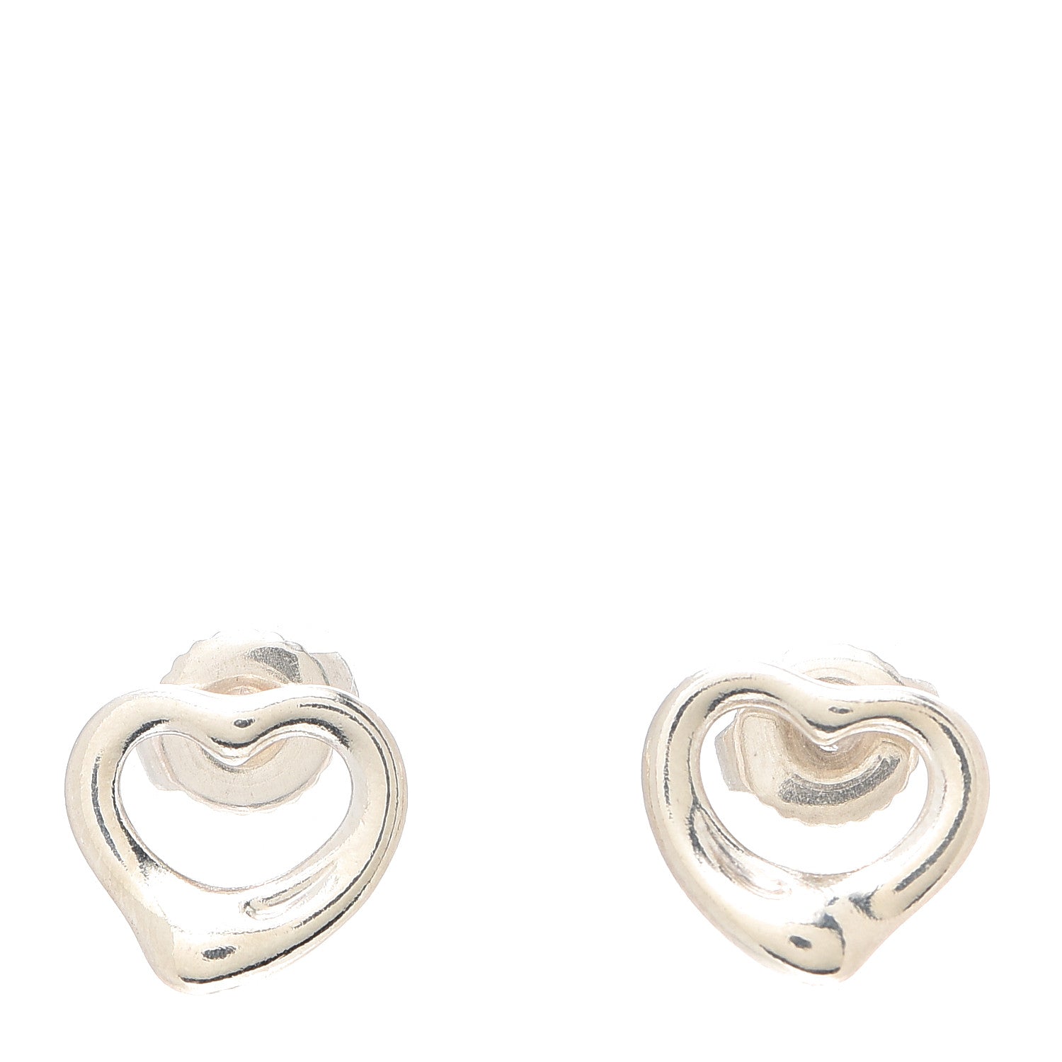 Tiffany Sterling Silver 11mm Elsa Peretti Open Heart Earrings 1 of 4