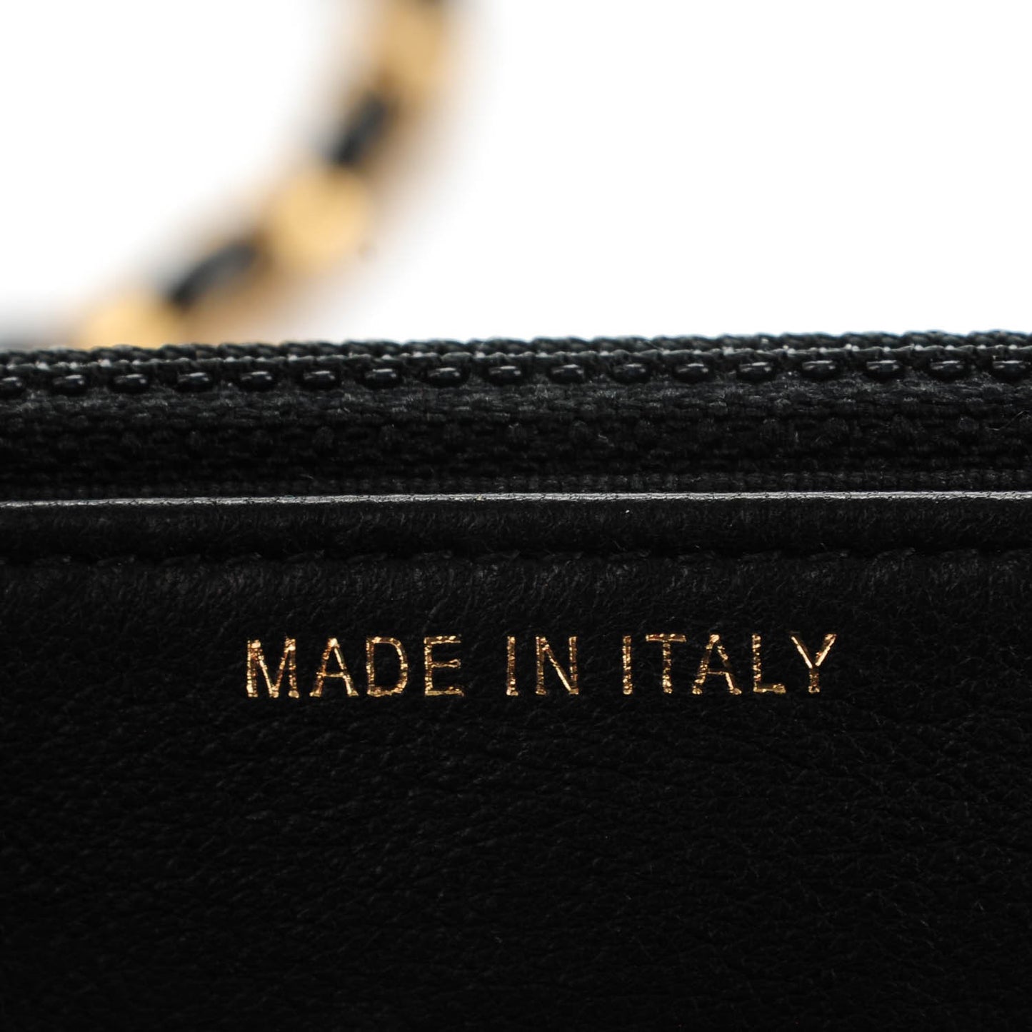 Calfskin Chevron Wallet On Chain WOC Black