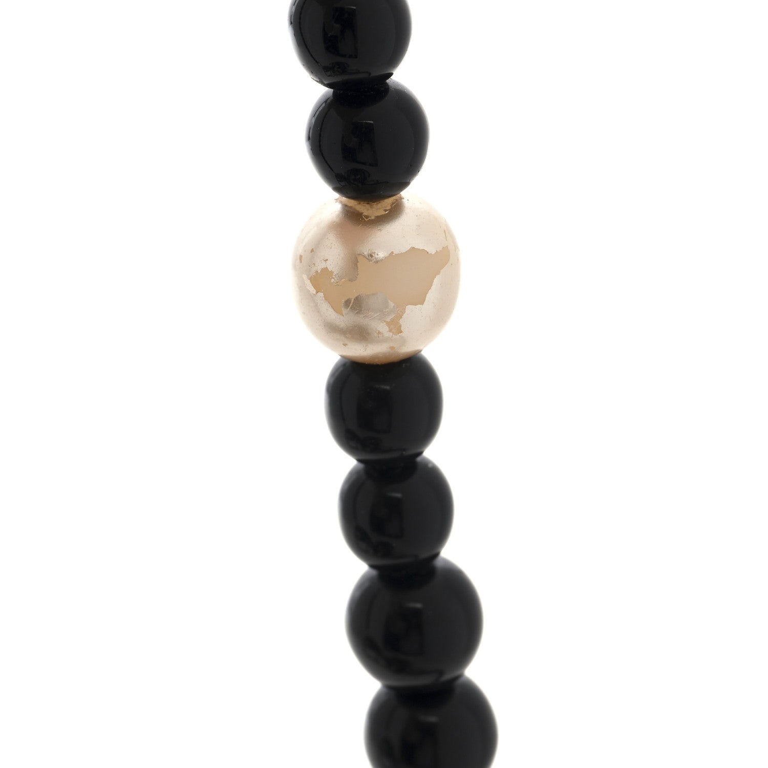 Chanel Ruthenium Resin Graduated Beaded Pearl CC Multi Strand Long Necklace Black 3 of 4