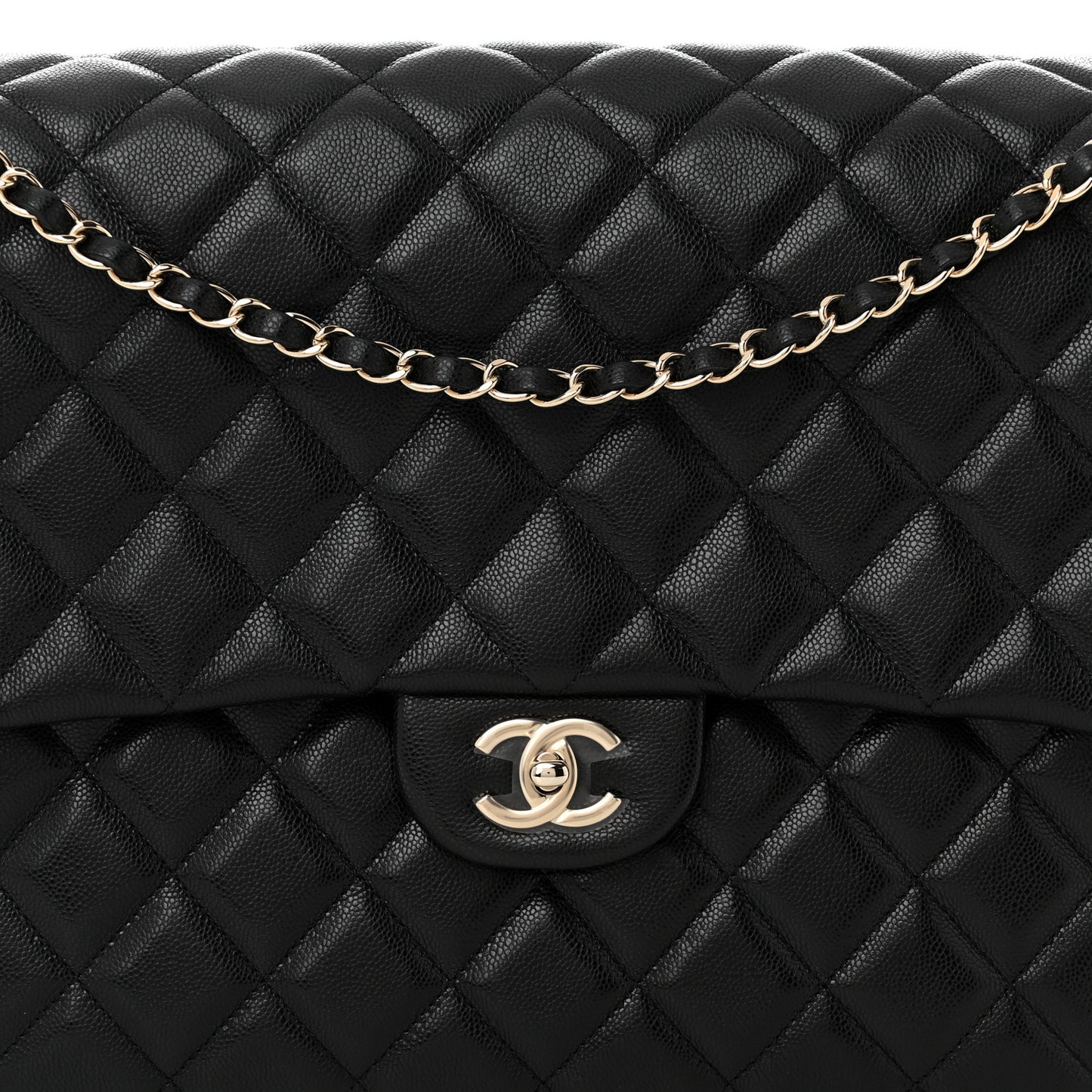 Caviar Quilted XXL Travel Flap Bag Black