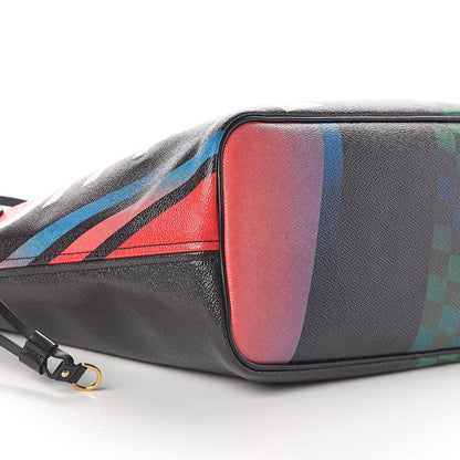Louis Vuitton Damier Race Neverfull MM Noir Rouge 9 of 10