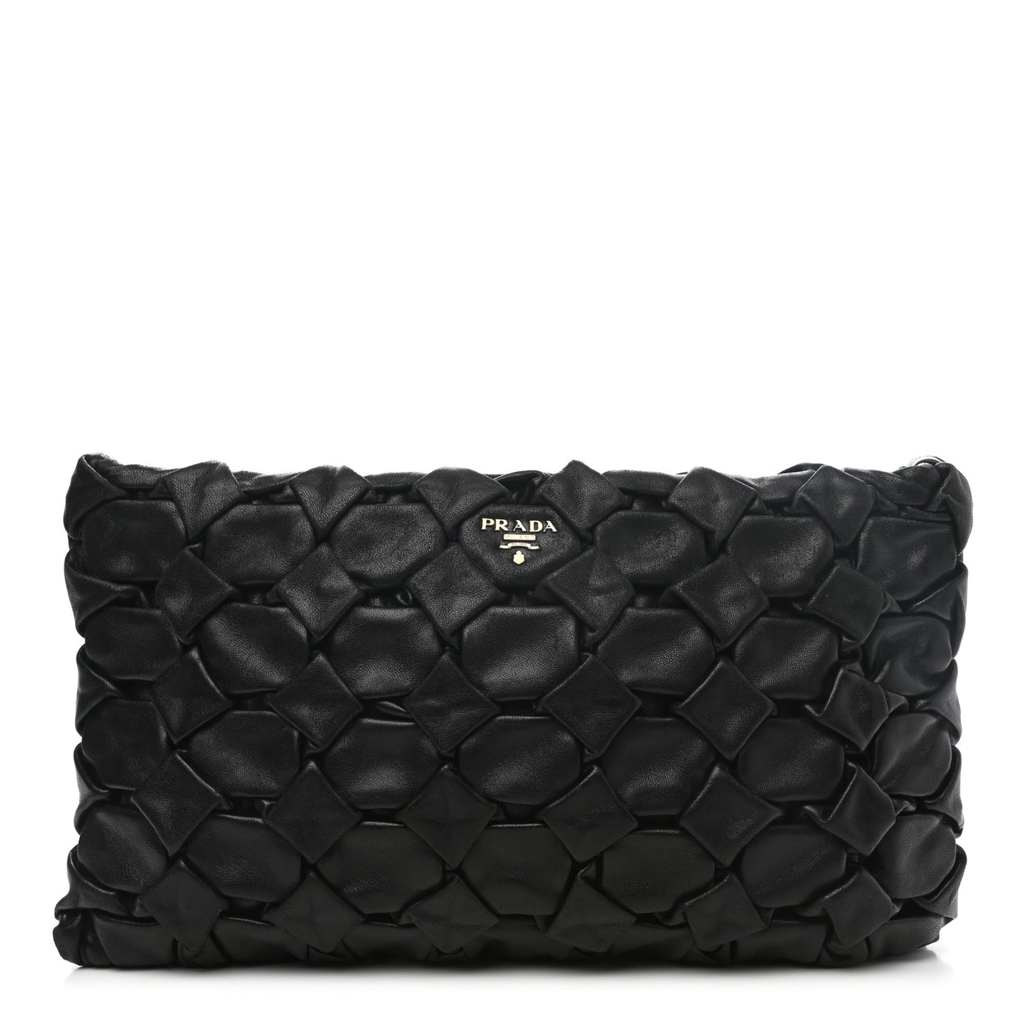 Nappa Woven Pouch Black