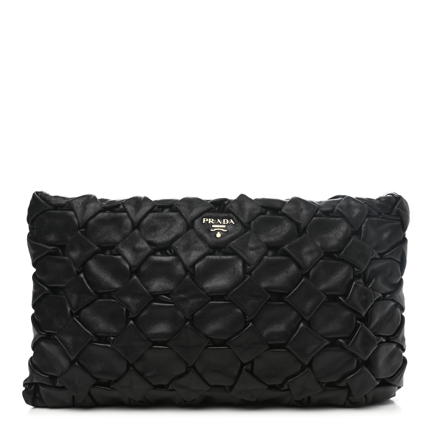 Prada Nappa Woven Pouch Black 1 of 11