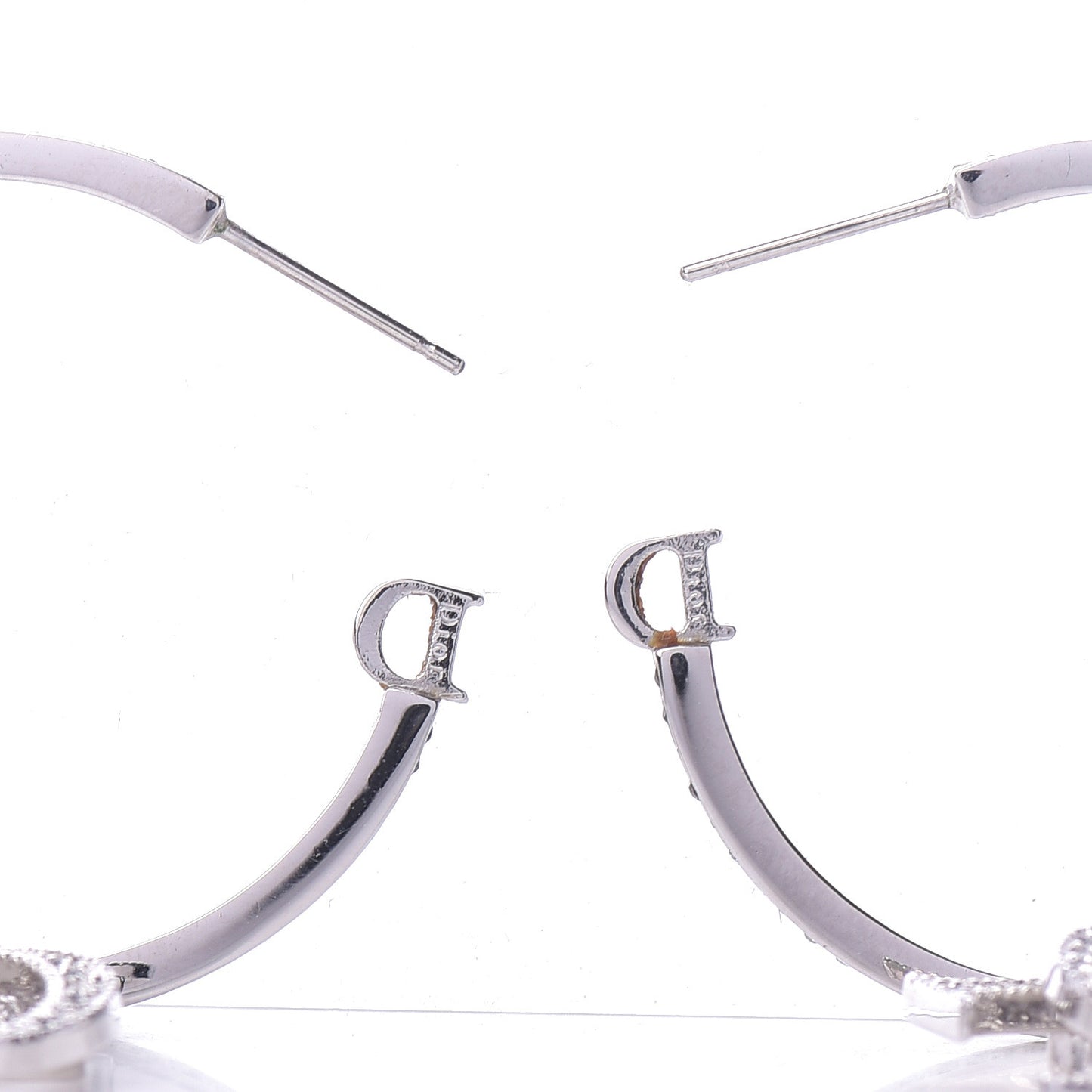 Crystal Hoop Earrings Silver