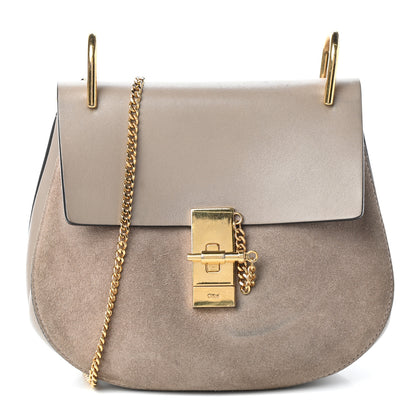 Chloe Suede Smooth Calfskin Drew Shoulder Bag Motty Grey 1 of 11
