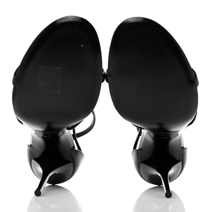 Saint Laurent Patent Cassandra 100 Ankle Strap Sandals 40 Black 5 of 8