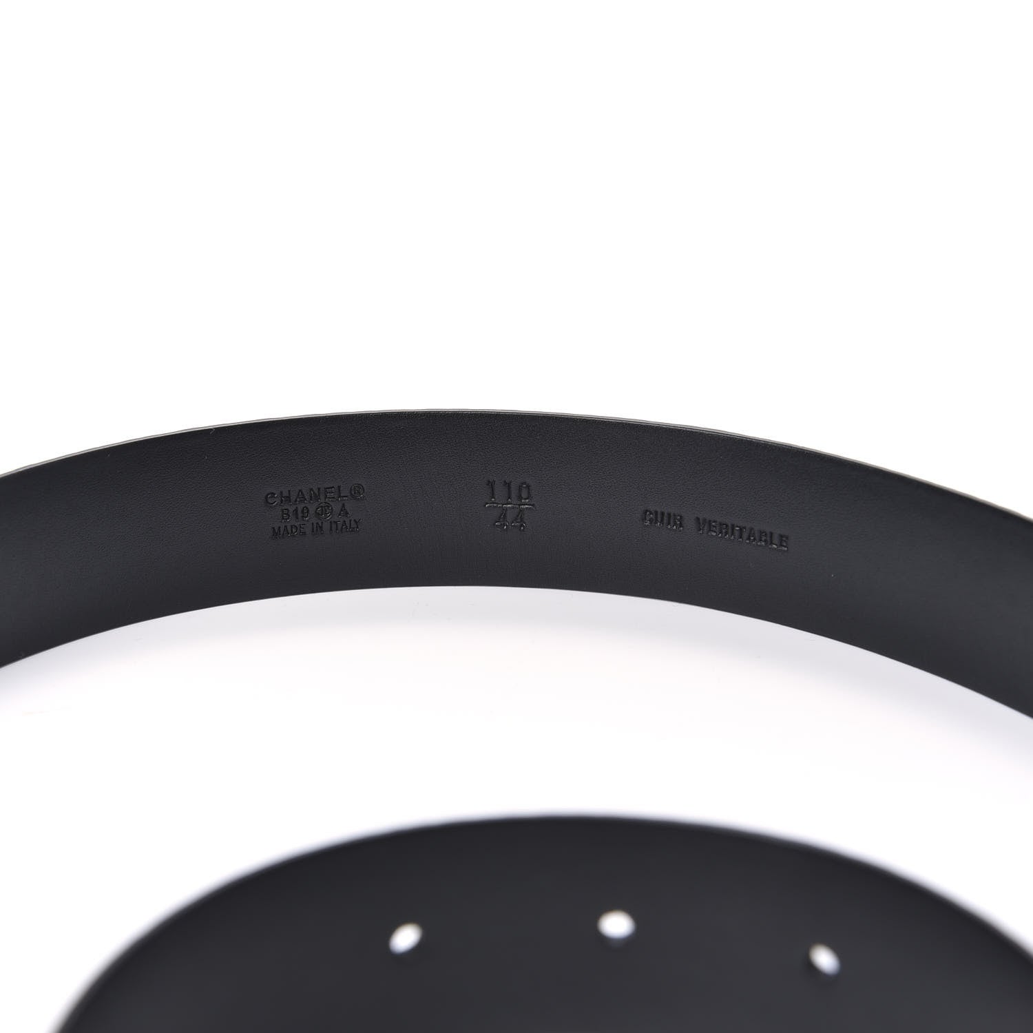 Chanel Lizard Embossed Calfskin Gripoix Poured Glass Along The Nile CC Belt 110 Black 4 of 5